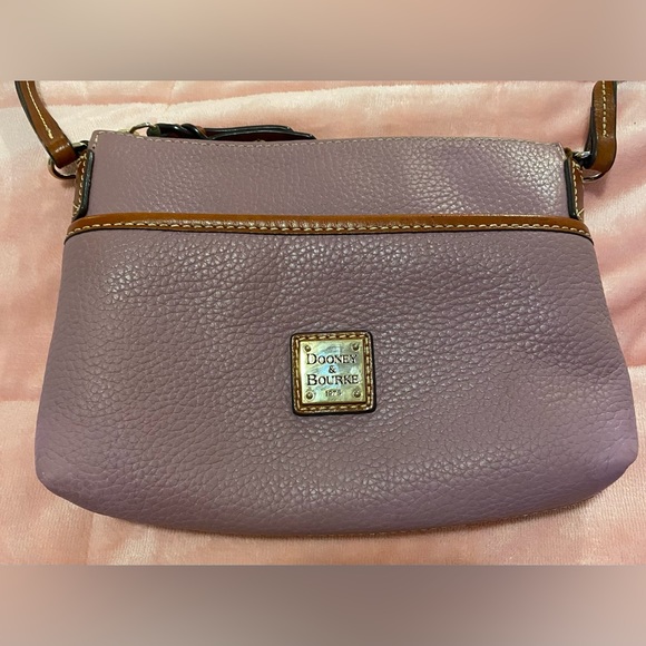 Dooney & Bourke Pebble Grain Ginger Pouchette Crossbody Purple - Picture 1 of 9